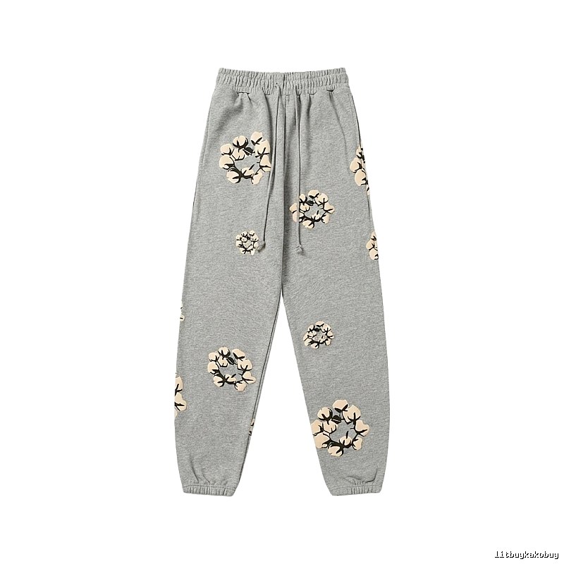 DENIM TEARS Floral Casual Grey Sweatpants