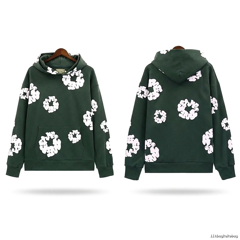 DENIM TEARS Floral Print Dark Green Sweatshirt