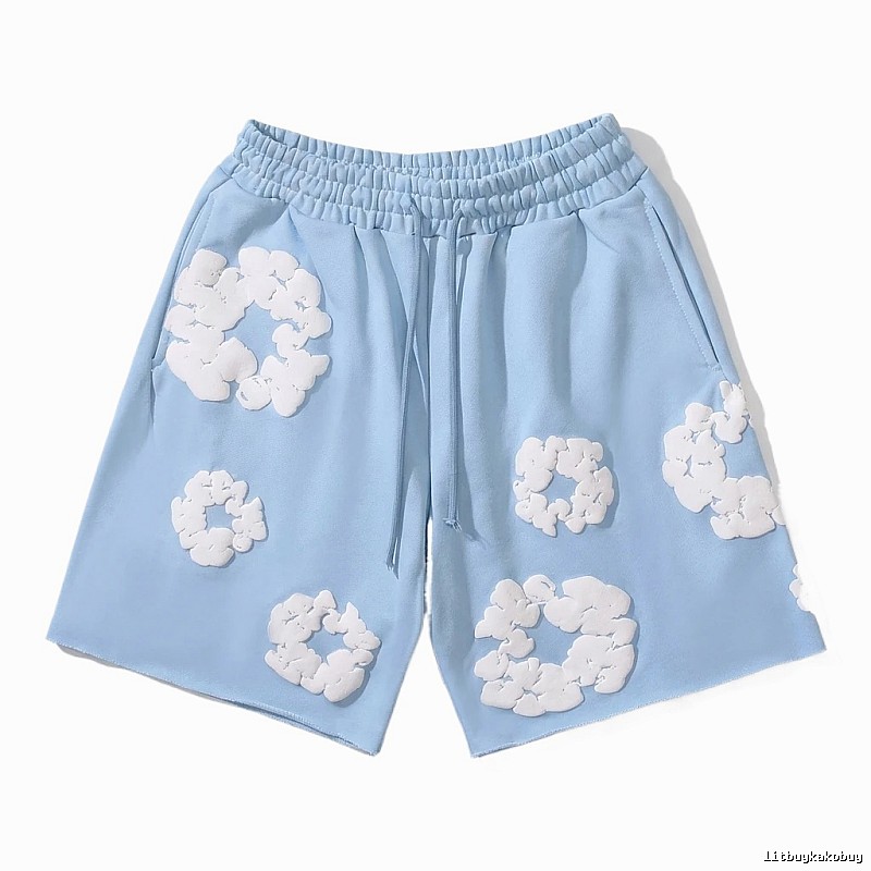 DENIM TEARS Floral Style Light Blue Shorts