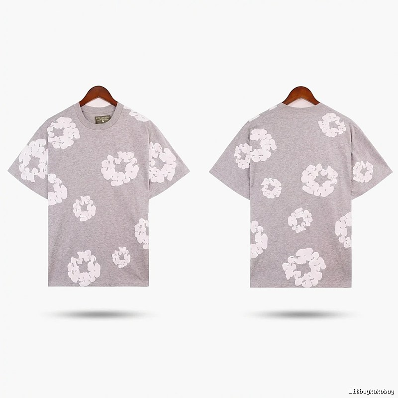 DENIM TEARS Printed Casual Grey T-shirt