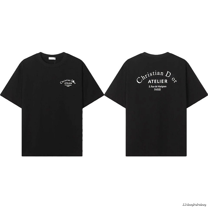 Dior ATELIER Minimalist Style Black Short-Sleeve T-Shirt