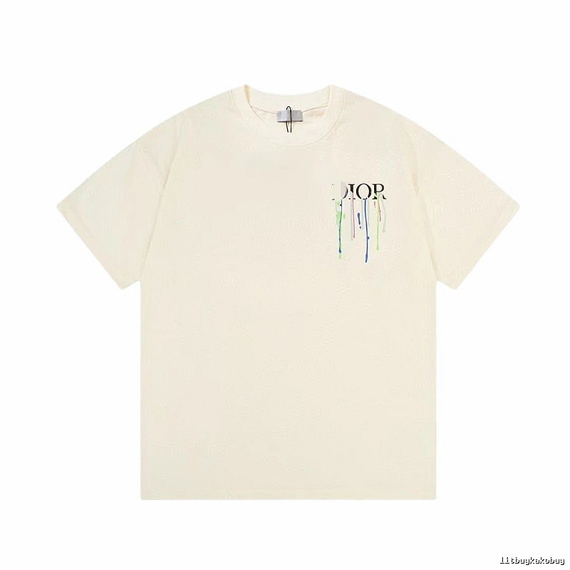 Dior Graffiti Print Street-style Off-white T-Shirt