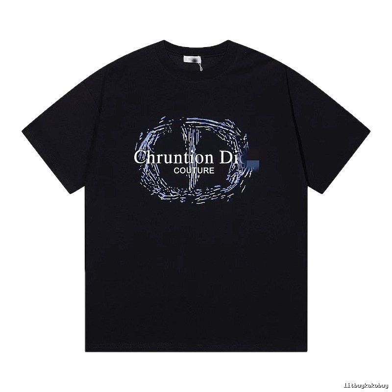 Dior Haute Couture Graffiti-style Black Short-sleeve T-shirt