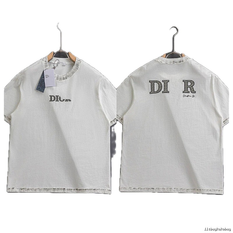 Dior Letter Print Vintage White T-shirt
