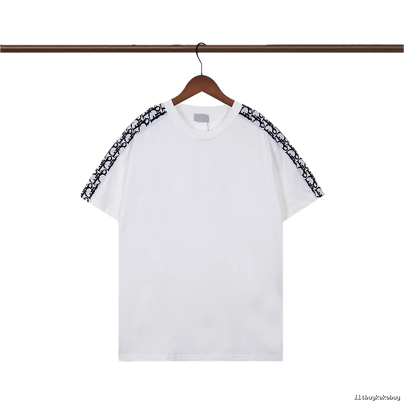 Dior Monogram Logo Tape Casual White T-Shirt