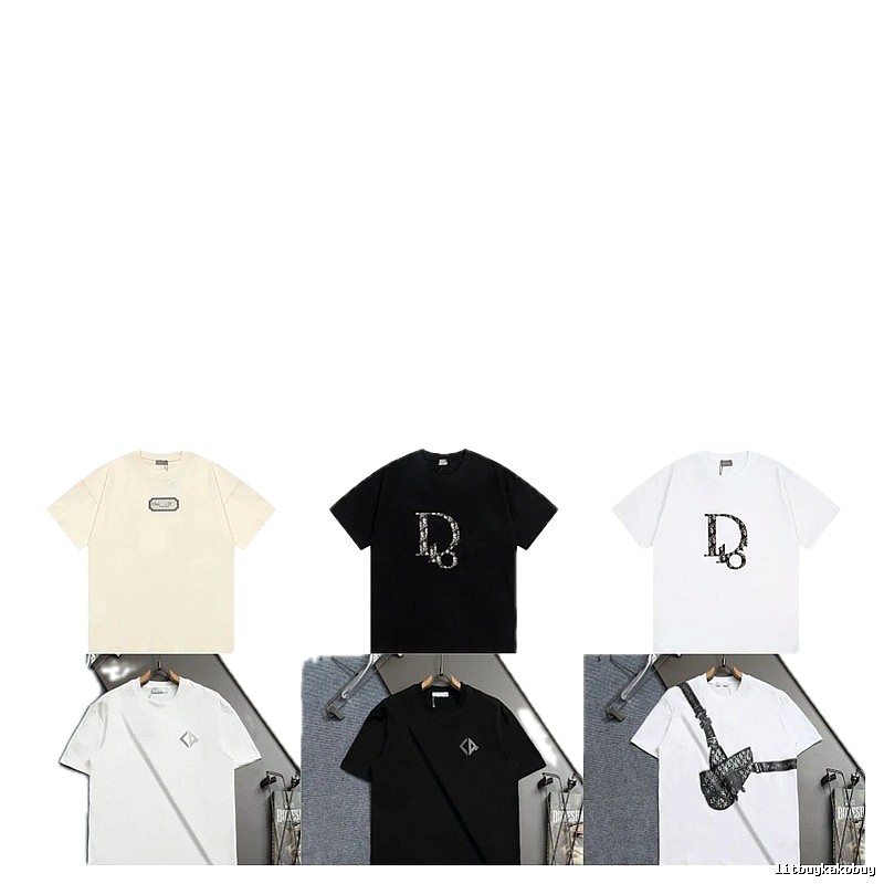 Dior Printed Light Luxury Style Multi-color Short-sleeve T-Shirt