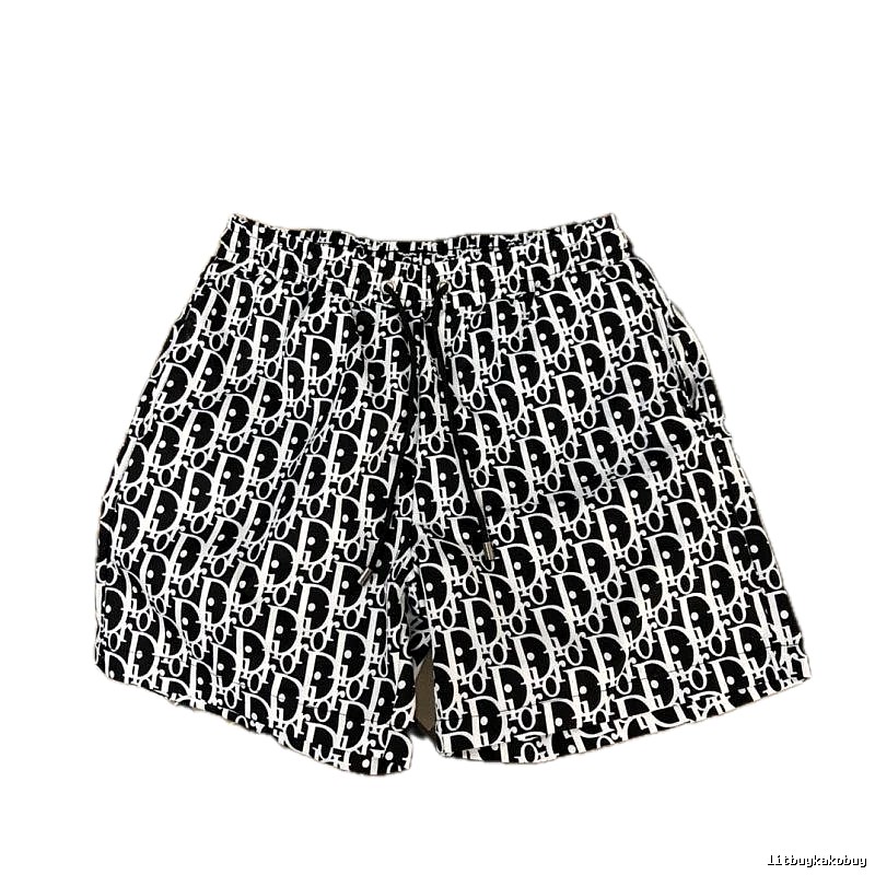 Dior Trendy All-over Monogram Print Black and White Casual Shorts