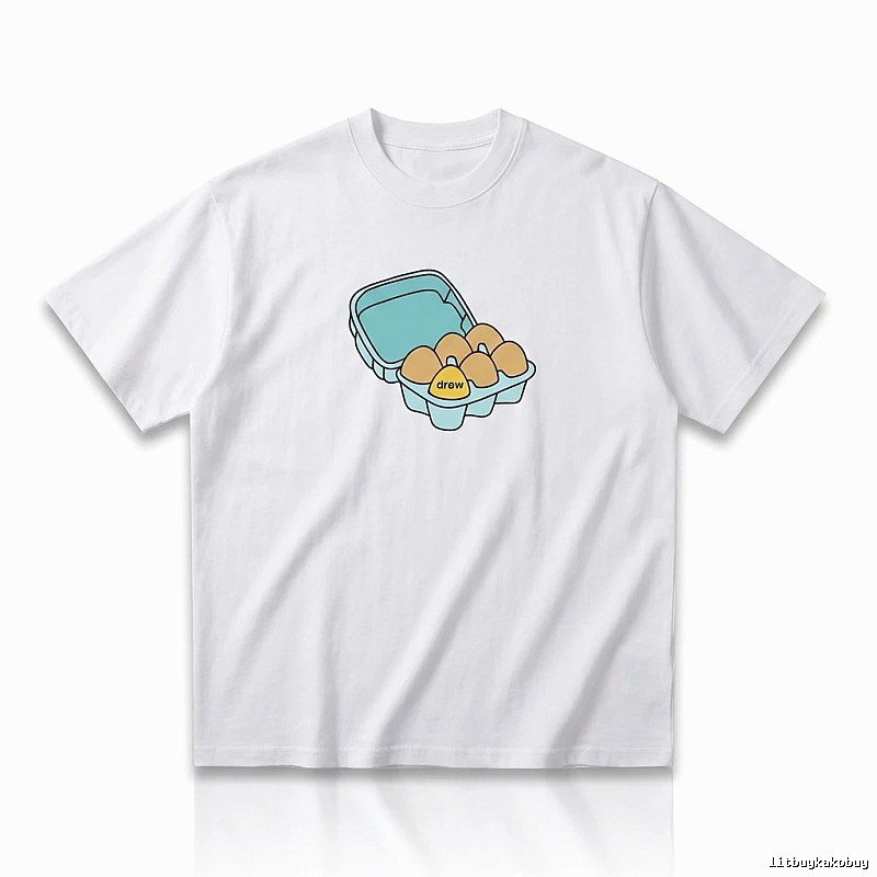 DREW Egg Series Simple White T-shirt