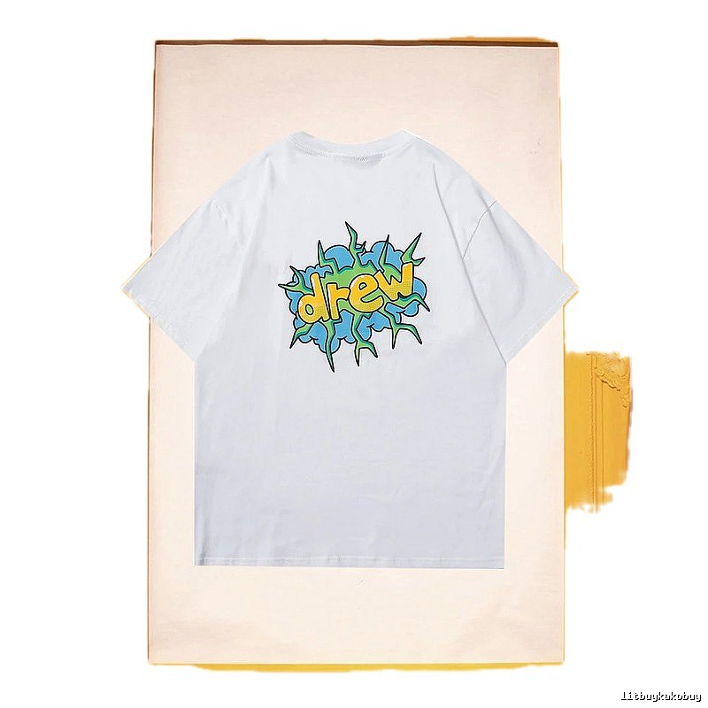 DREW Explosion Print Street Style White T-Shirt