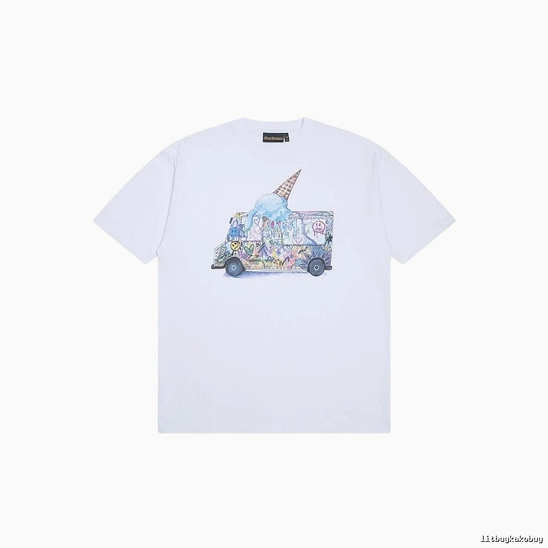 DREW Graffiti Ice Cream Truck Street Style White T-shirt