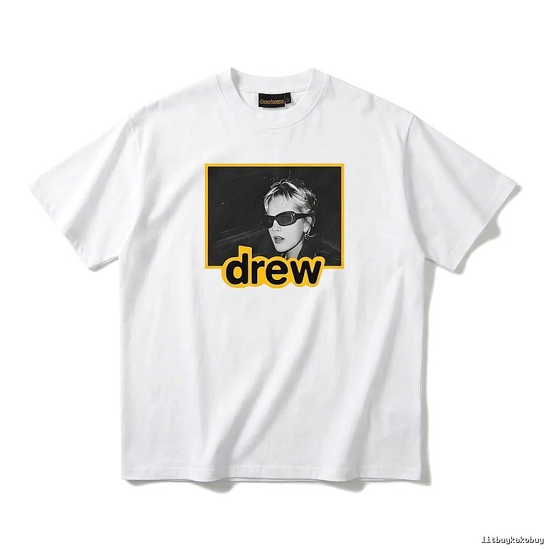 DREW Portrait Print White T-shirt