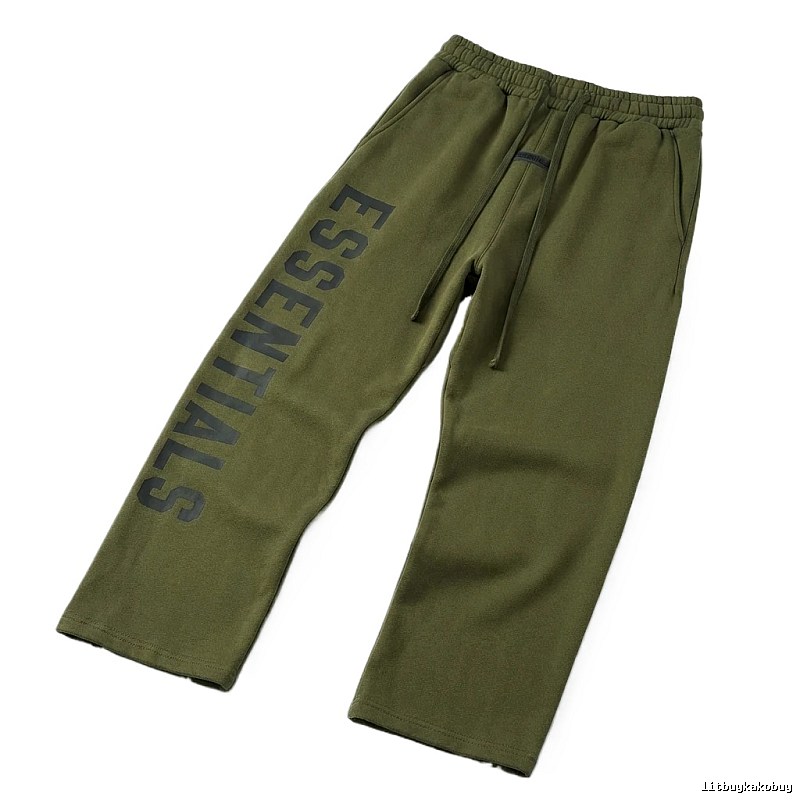 ESSENTIALS Minimalist Style Army Green Pants