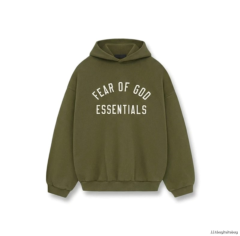 ESSENTIALS minimalist style olive green sweatshirt