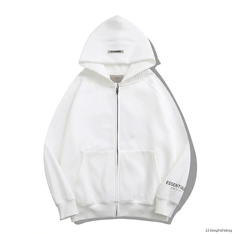 ESSENTIALS minimalist style white hoodie