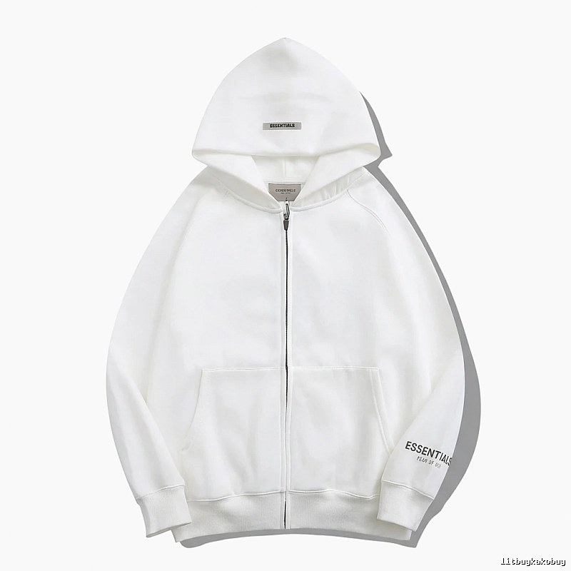 ESSENTIALS minimalist style white hoodie