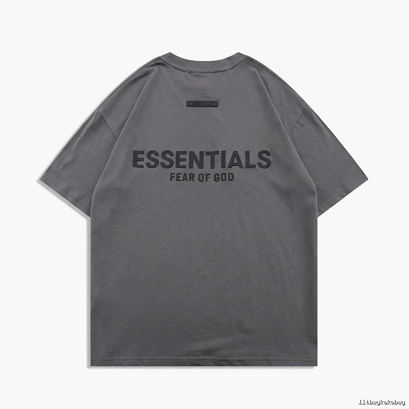 ESSENTIALS Simple Grey Short-sleeve Shirt