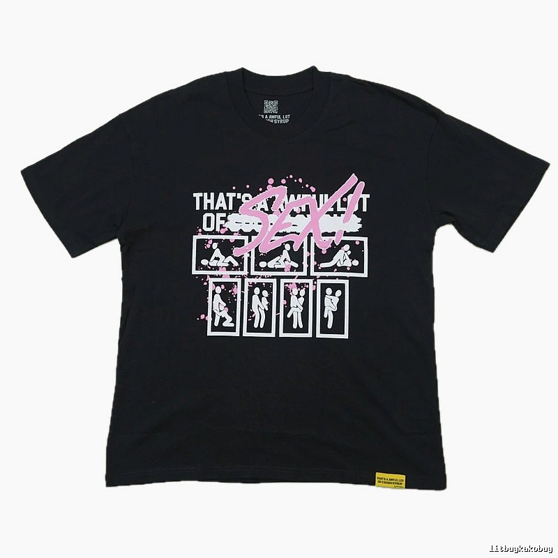 FR2 Funky Print Street Style Black Short-sleeve T-shirt