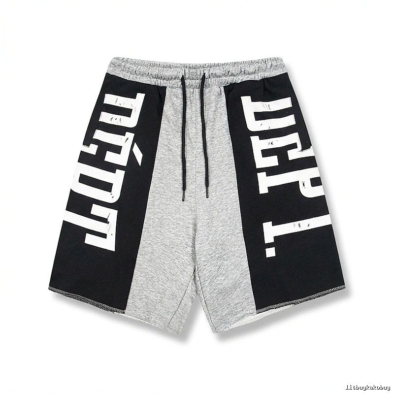 Gallery Dept. letter-print grey and black shorts