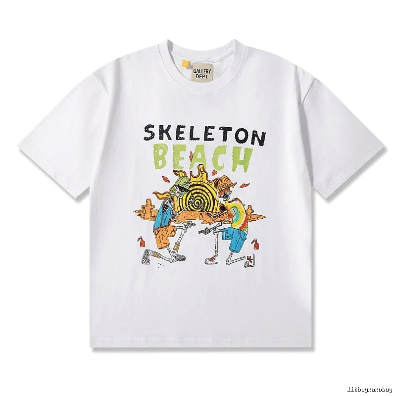 Gallery Dept Skull Beach Print White T-shirt