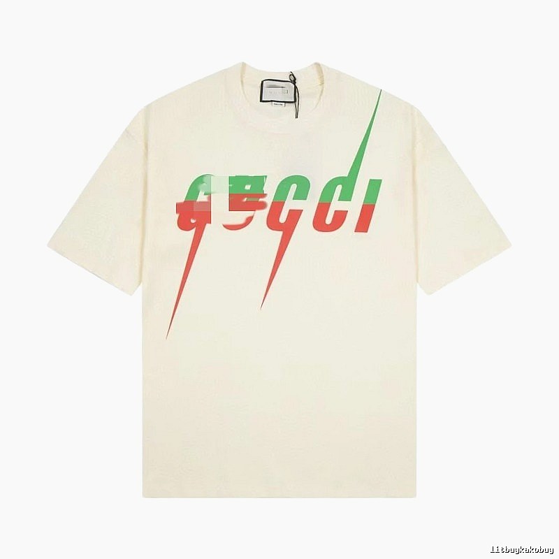 Gucci Color-block Print Casual Style Off-white Short-sleeve T-shirt