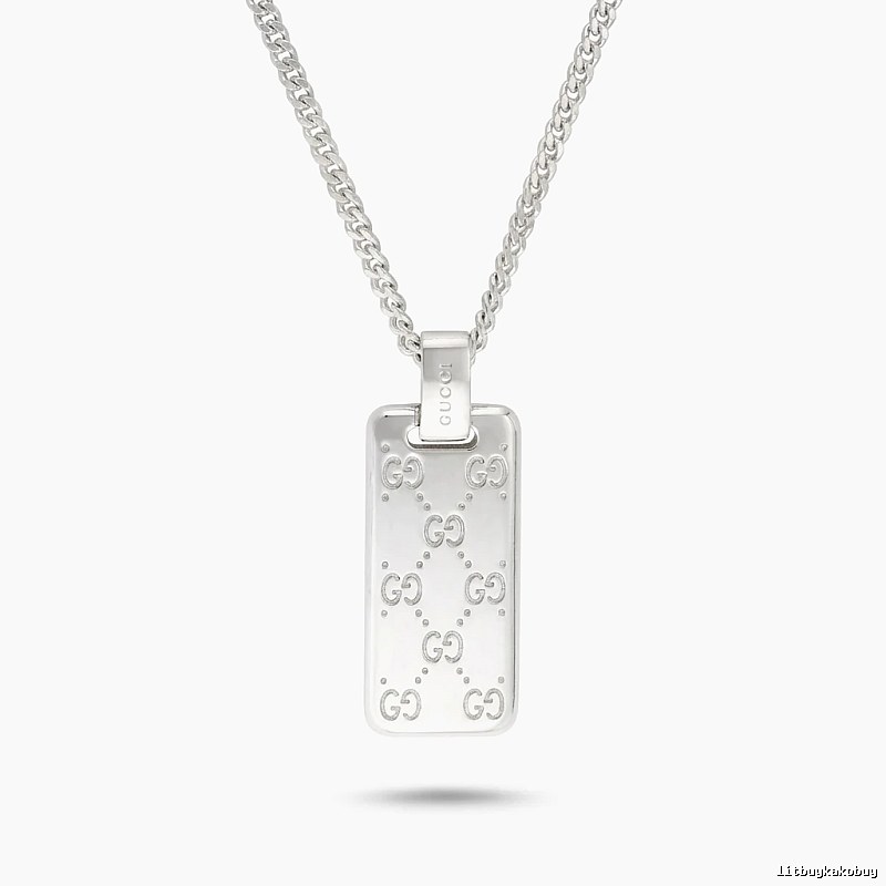 Gucci Double G Print Silver Necklace