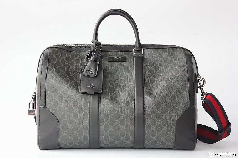 Gucci Duffel Bag with Gray GG Monogram Duffel for Streetwear Looks