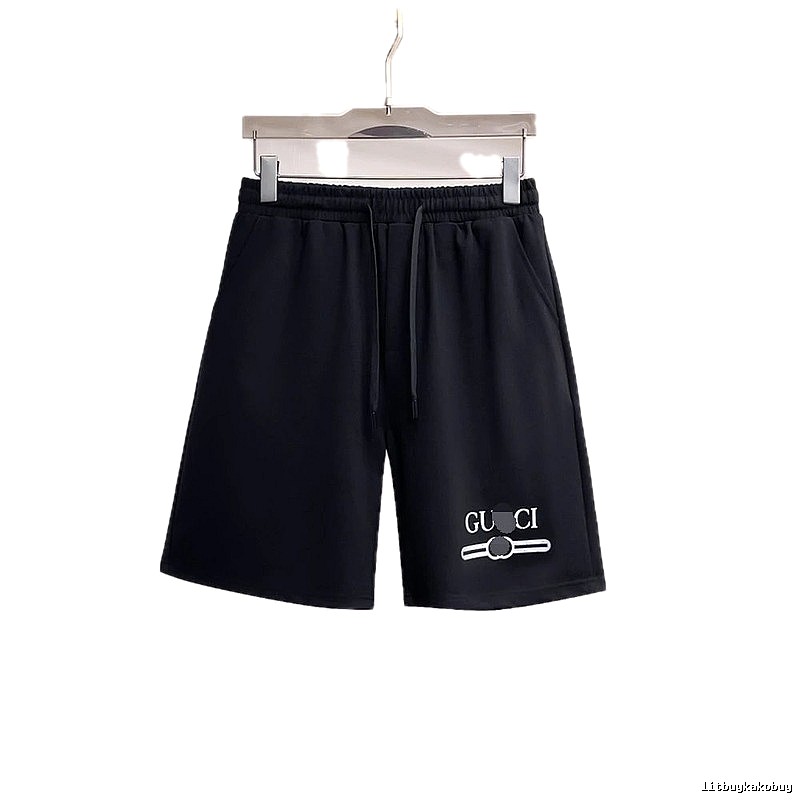 Gucci Letter Print Casual Style Black Shorts