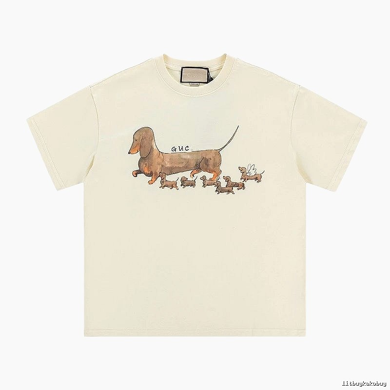 Gucci Sausage Print Casual Off-white T-shirt
