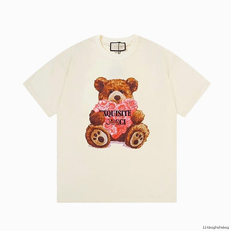 Gucci Teddy Bear Print Casual Off-white T-shirt