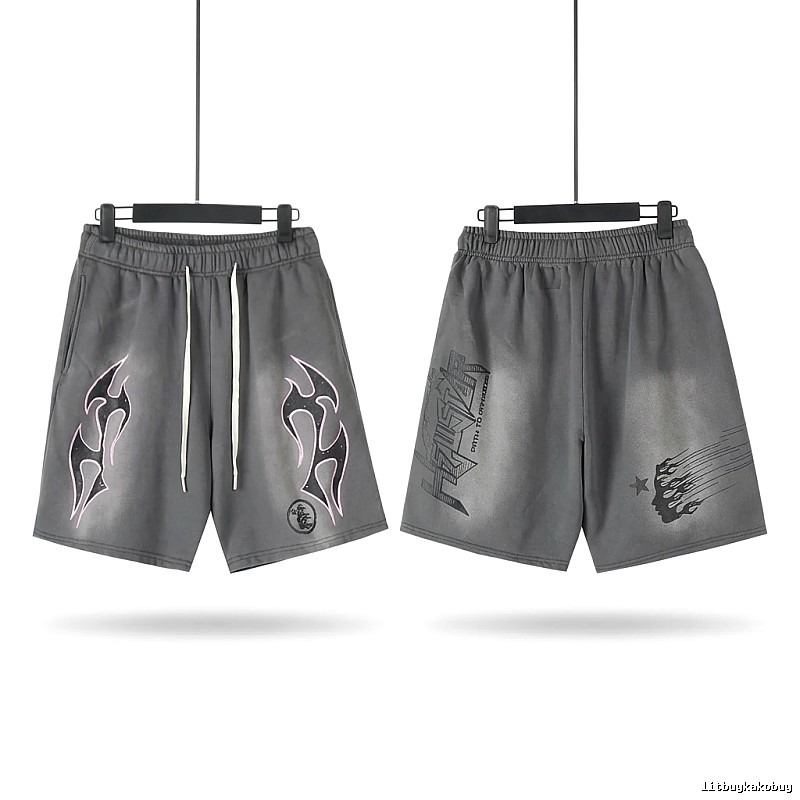 Hellstar dark-style grey shorts