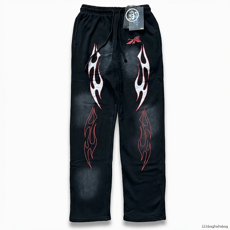 Hellstar Flame Wind Black Sweatpants