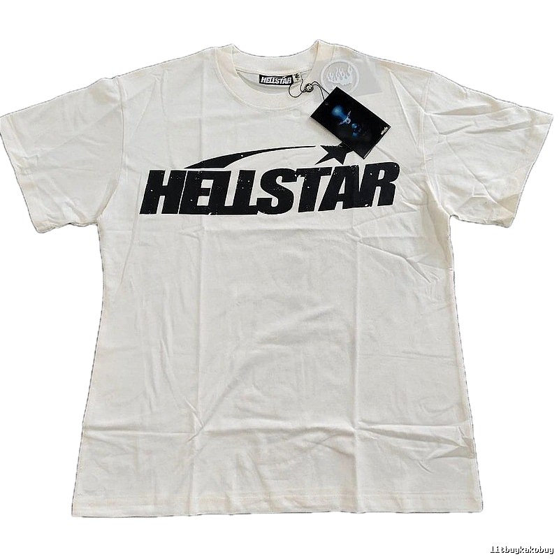 Hellstar Letter Print Street Style Off-white T-Shirt