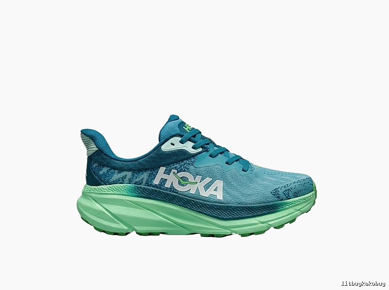 HOKA Cool Blue-Green Sports Shoes