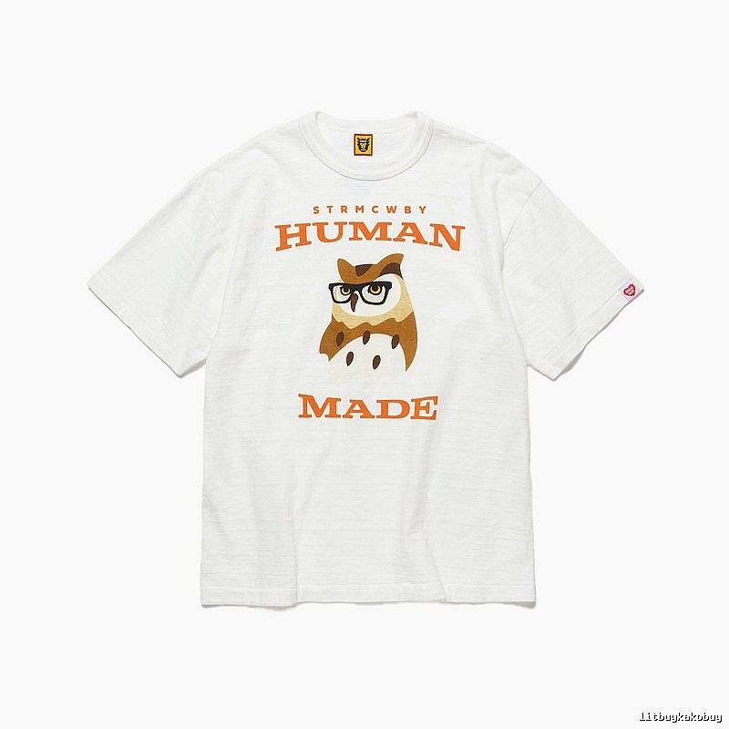 HUMAN MADE Owl Print Vintage White T-Shirt