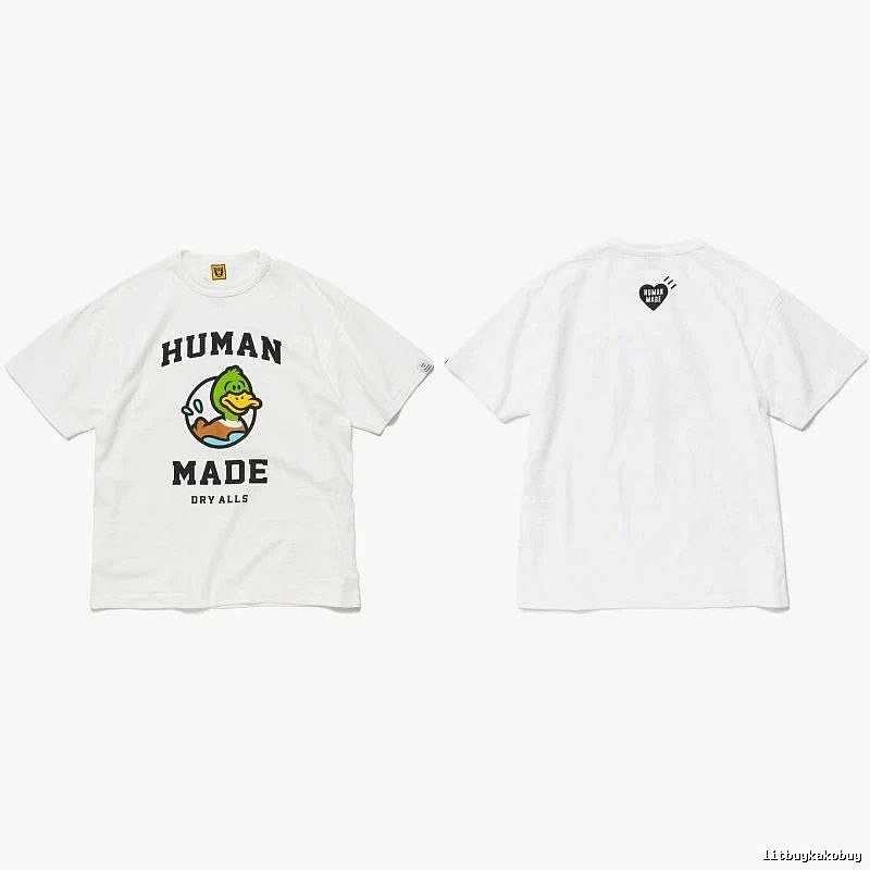Human Made Weekend Heart logo T-shirt Black Green Human for Weekend Wear