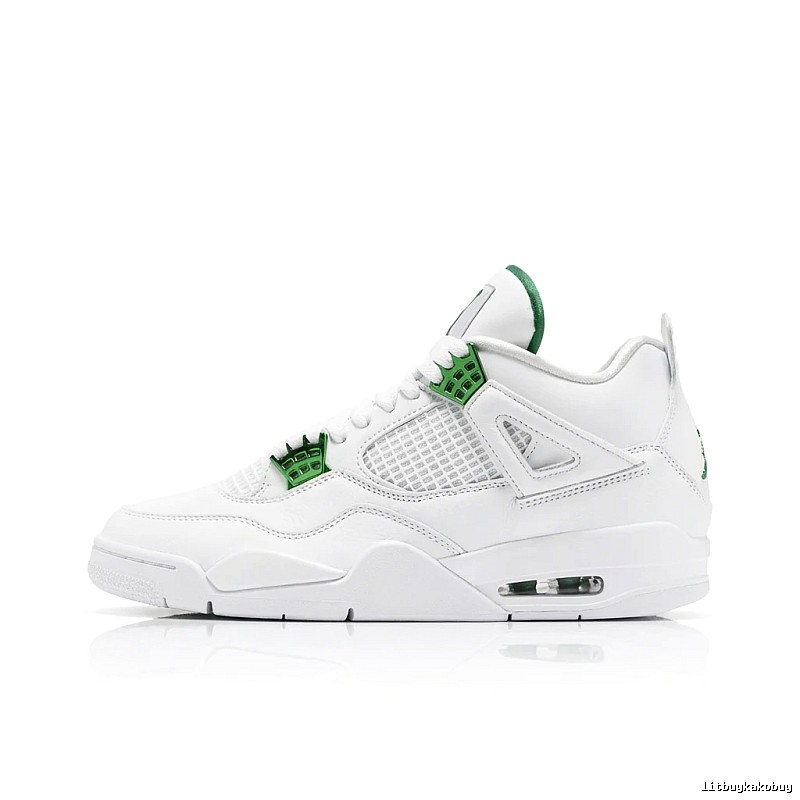 Jordan 4th generation trendy and cool style white-green shoes