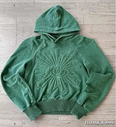 Kapital Travel Eye graphic hoodie Black Raised Eye with Modern Look