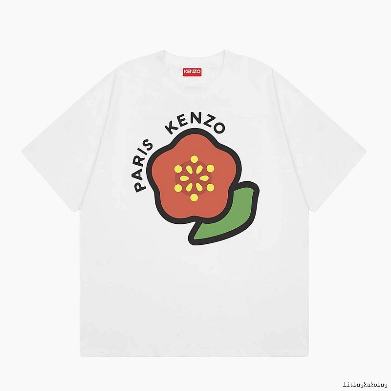 KENZO Crabapple Blossom Casual Style White T-shirt