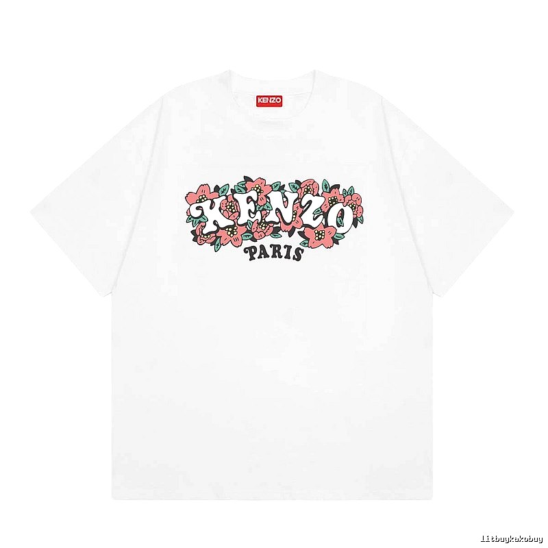 KENZO Floral Collection Street Style White Short-sleeve T-shirt