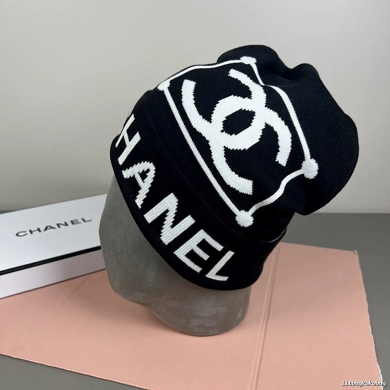Knit Beanie for Weekend Layering in Chanel Style