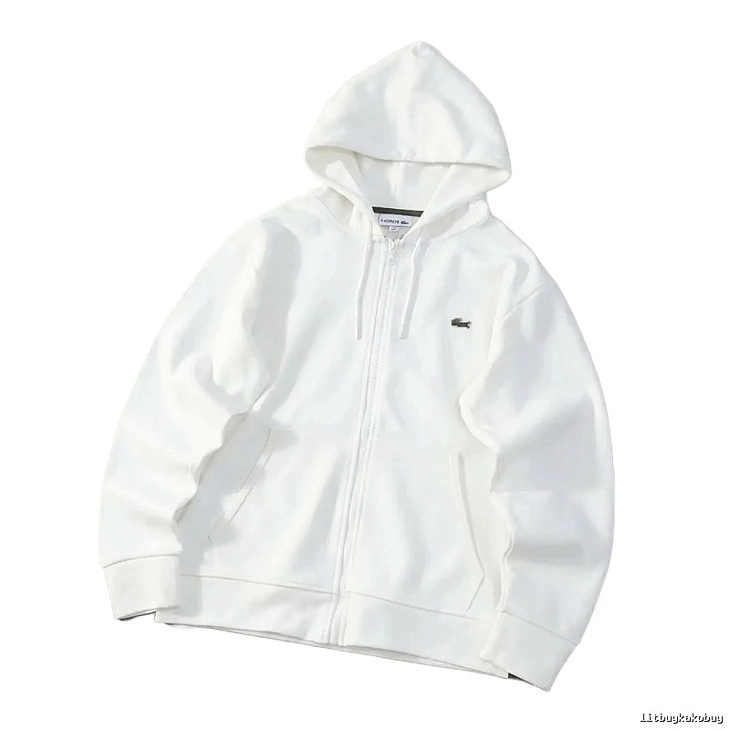 Lacoste simple-style white hoodie