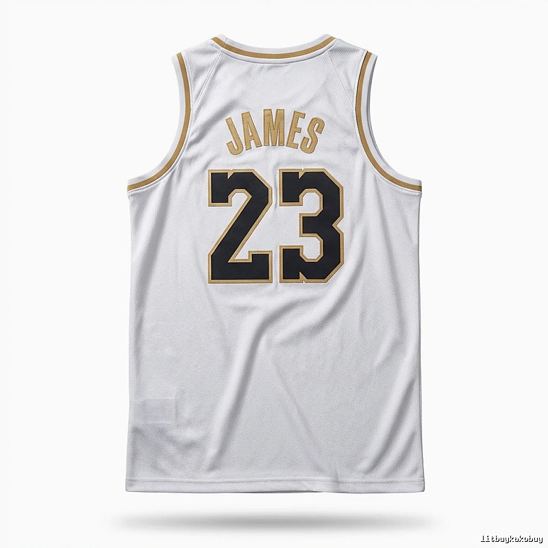 LBJ No. 23 basketball wind white jersey