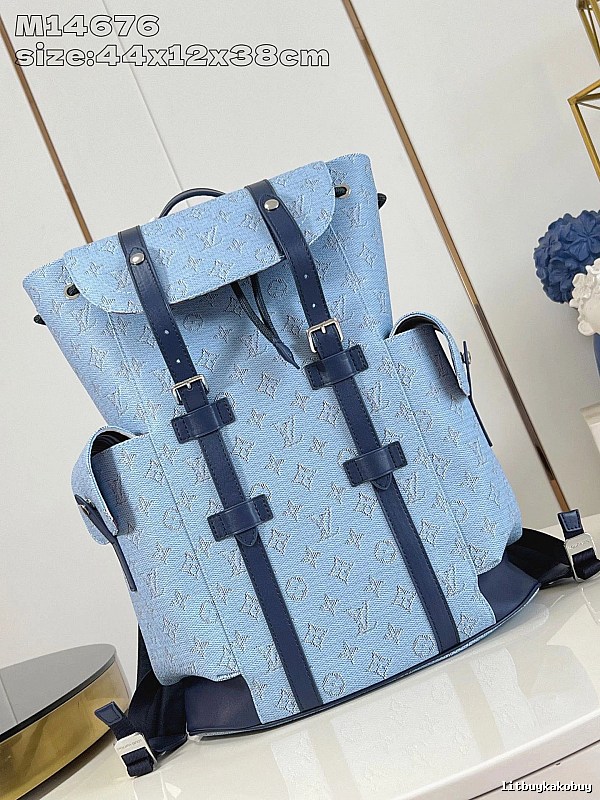 Light Blue Monogram Backpack Louis Vuitton Backpack for Streetwear Looks
