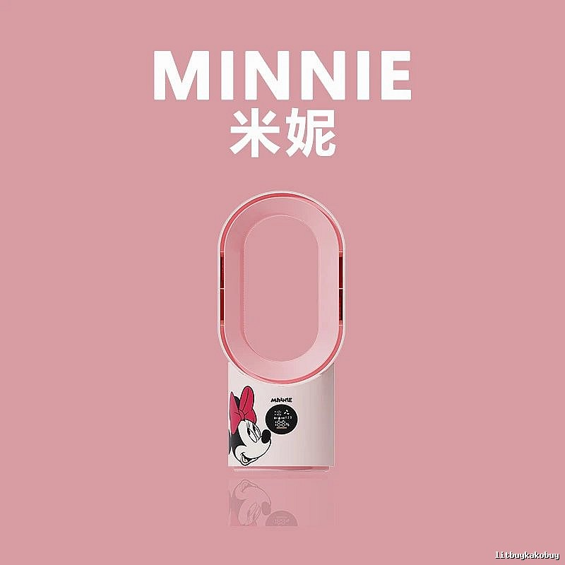 Lotso Office Fan Misting Bladeless Fan Minnie Character Misting Bladeless Smart Control Oscillation Digital Display Long Runtime Two Mist Levels