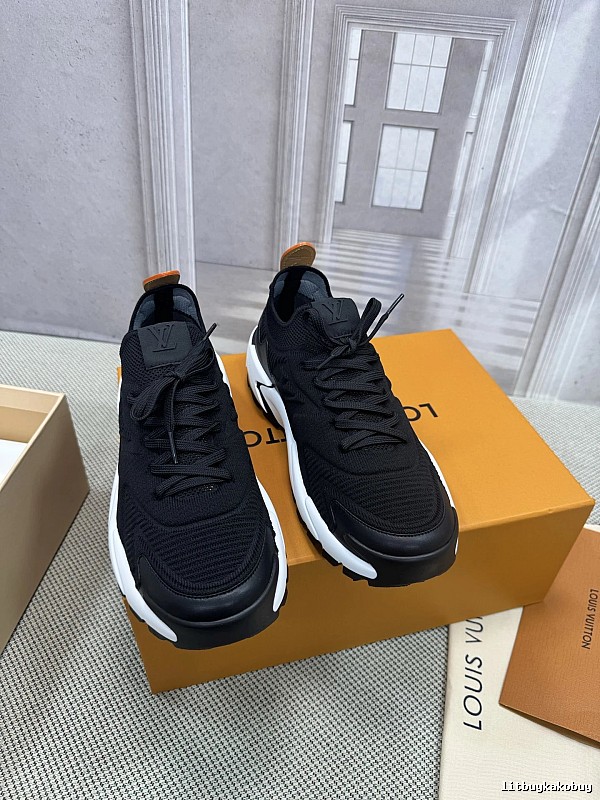 Louis Vuitton Black Sneaker with Black Sock-style Sneaker for Streetwear Looks