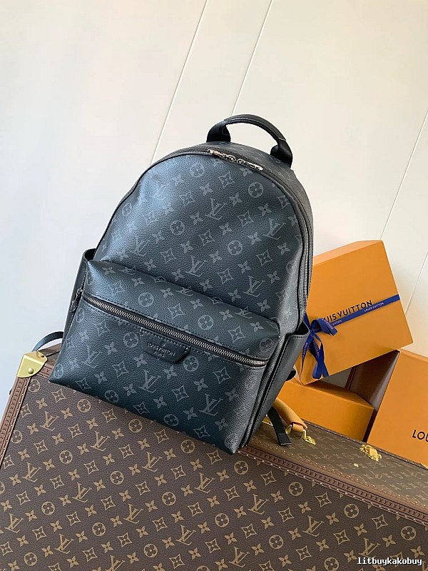 Louis Vuitton Dark Monogram Backpack Backpack for Streetwear Looks