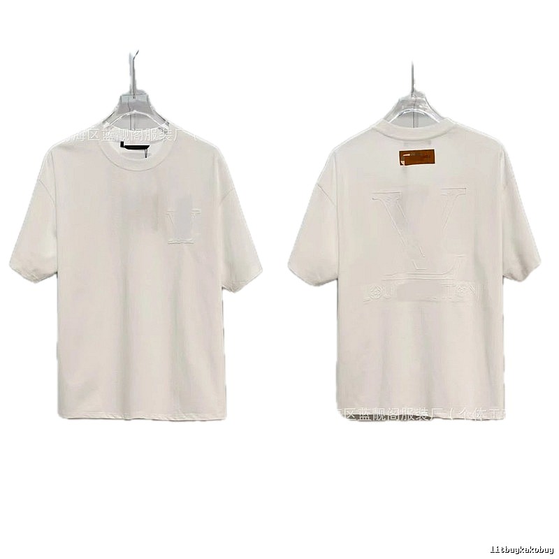 Louis Vuitton Embossed Minimalist Style White Short-sleeve T-shirt