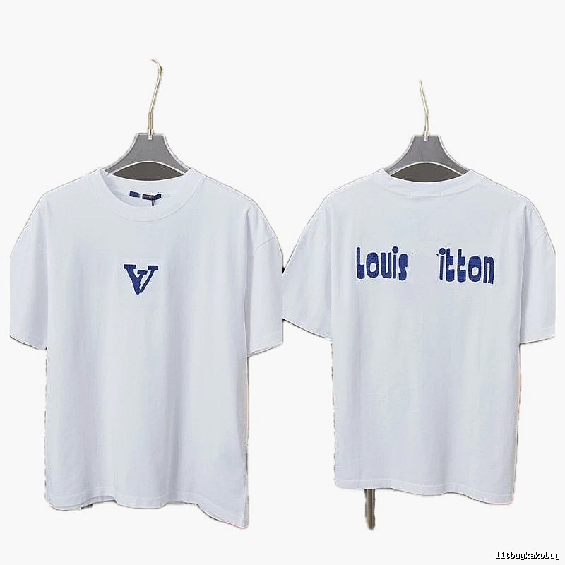 Louis Vuitton Embroidered Trendy Style White Short-sleeve T-shirt