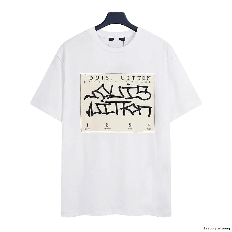 Louis Vuitton Graffiti Street Style White Short-sleeve T-shirt
