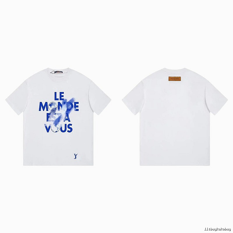 Louis Vuitton Letter Print Street Style White T-Shirt